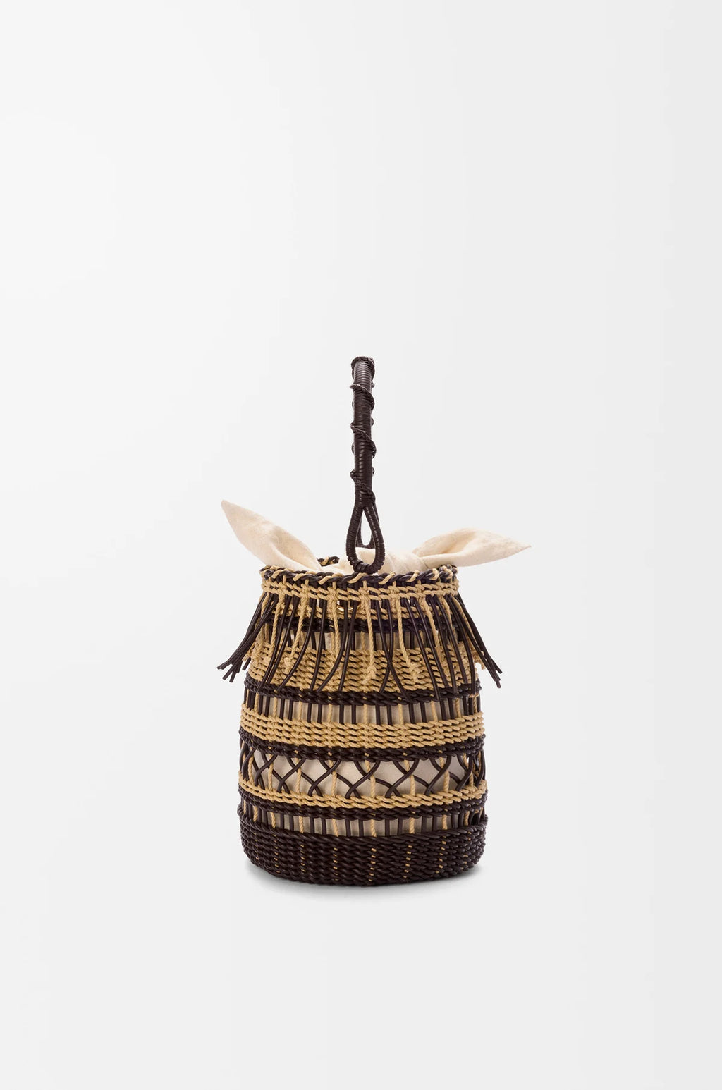 Bucket in cord and leather
