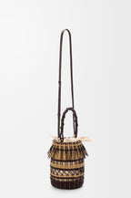 Bucket in cord and leather