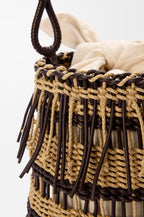 Bucket in cord and leather