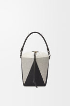 Treasure Bako bucket in canvas jacquard and calfskin