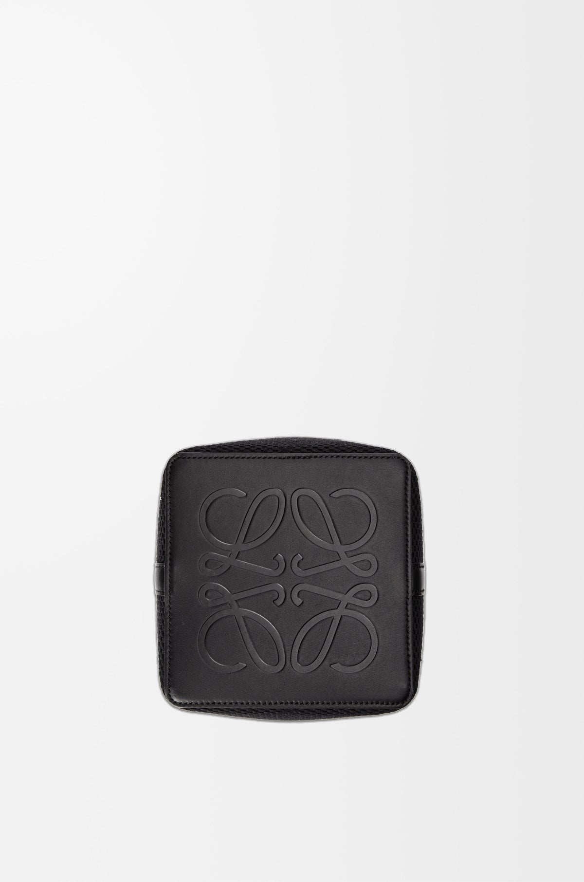 Treasure Bako bucket in canvas jacquard and calfskin
