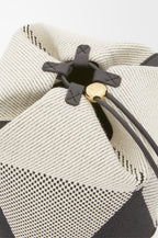 Treasure Bako bucket in canvas jacquard and calfskin